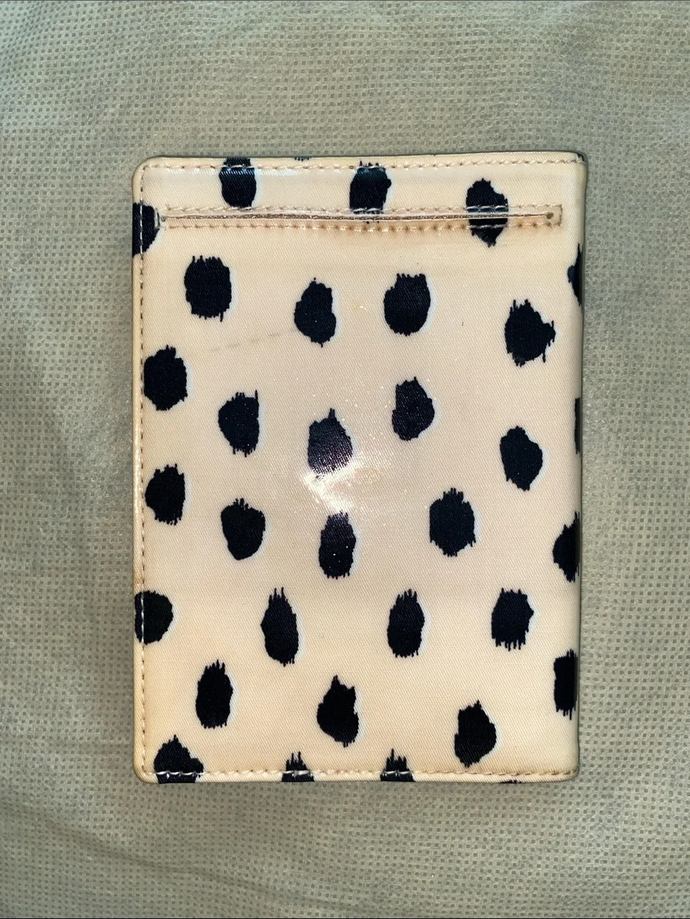 kate spade Kids Cream and Black Polka Dot Passport Cover